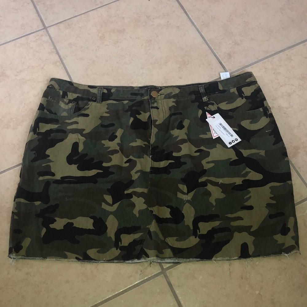 Camo Denim Skirt